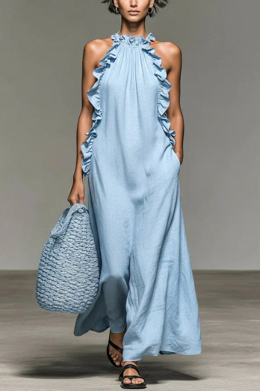 Linen Blend Maxi Dress
